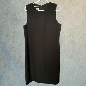 Anne Klein Executive Collection Dress Womens Size M Black Sheath Knee Length